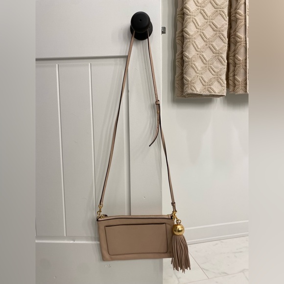 Tory Burch Leather Tassel Cross-Body - Light Oak - Picture 3 of 10